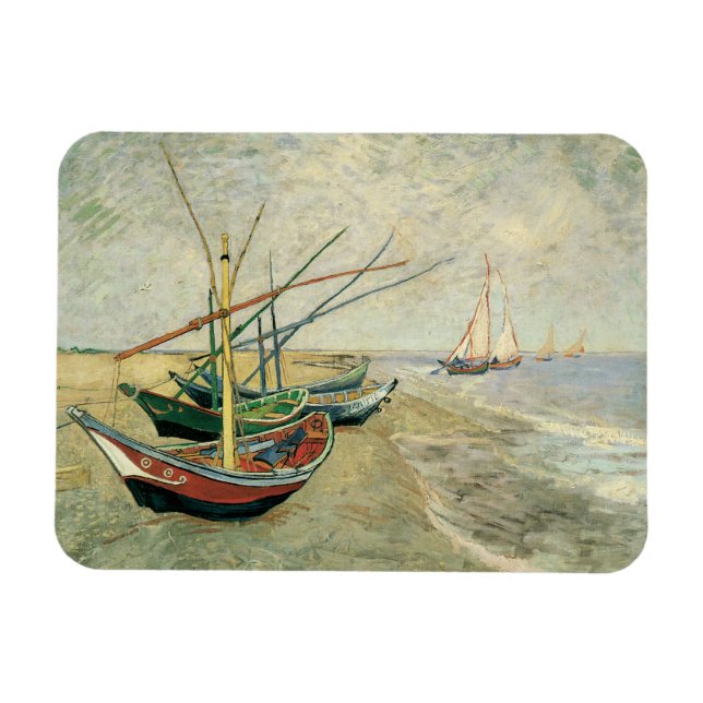 Vincent van Gogh - Fishing Boats on the Beach Magnet (Horizontal)