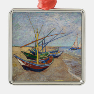 Vincent van Gogh - Fishing Boats on the Beach Metal Ornament