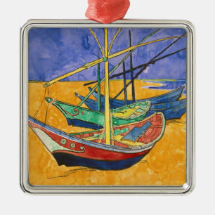 Vincent van Gogh - Fishing Boats on the Beach Metal Ornament