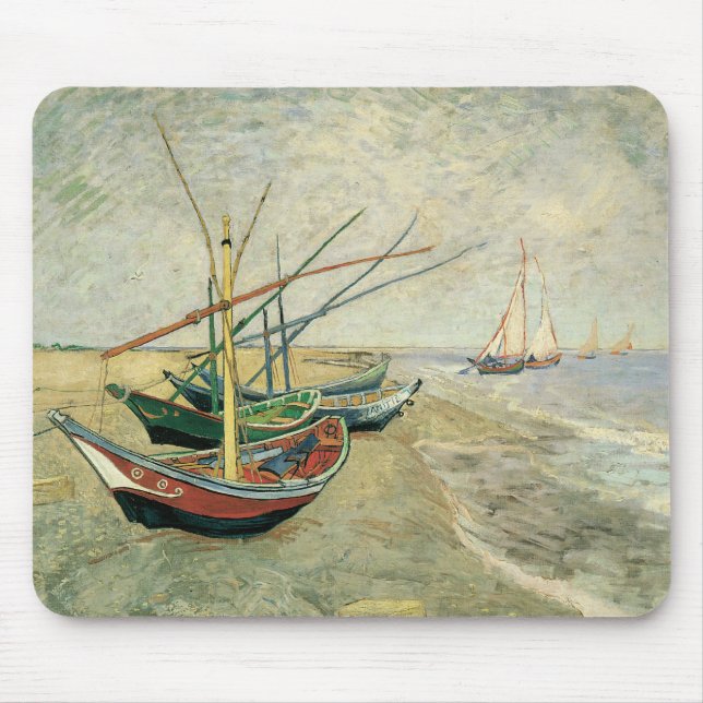 Vincent van Gogh - Fishing Boats on the Beach Mouse Pad (Front)