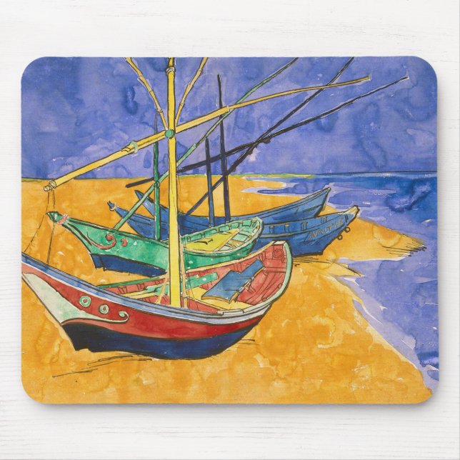 Vincent van Gogh | Fishing Boats on the Beach Mouse Pad (Front)