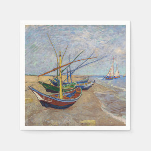 Vincent van Gogh - Fishing Boats on the Beach Napkin