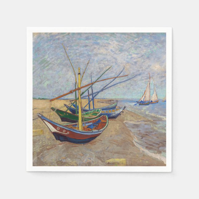 Vincent van Gogh - Fishing Boats on the Beach Napkin (Front)
