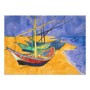 Vincent van Gogh - Fishing Boats on the Beach Photo Print