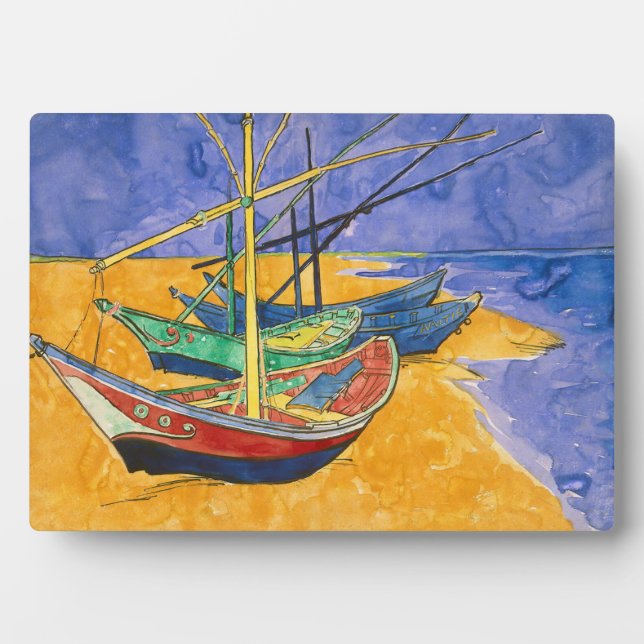 Vincent van Gogh - Fishing Boats on the Beach Plaque (Front)