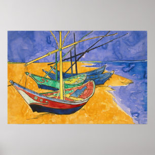 Vincent van Gogh - Fishing Boats on the Beach Poster