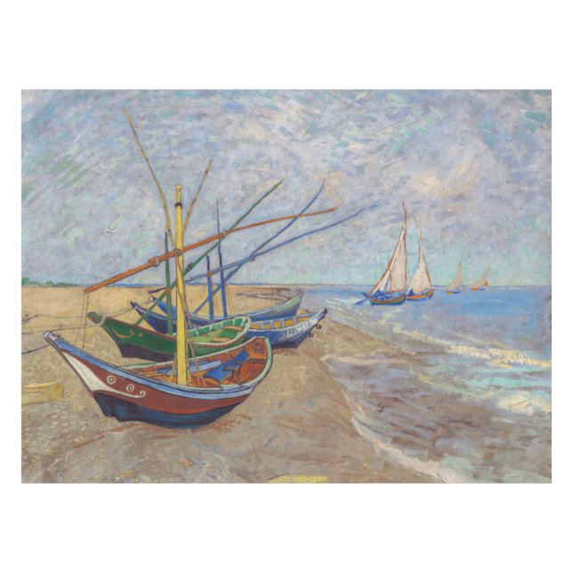 Vincent van Gogh - Fishing Boats on the Beach Tablecloth (Front (Horizontal))