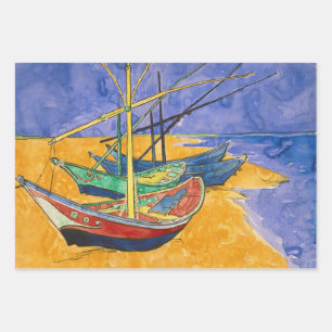 Vincent van Gogh - Fishing Boats on the Beach Wrapping Paper Sheet