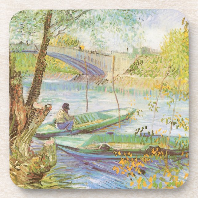 Vincent van Gogh Fishing in Spring, Pont de Clichy Coaster (Front)