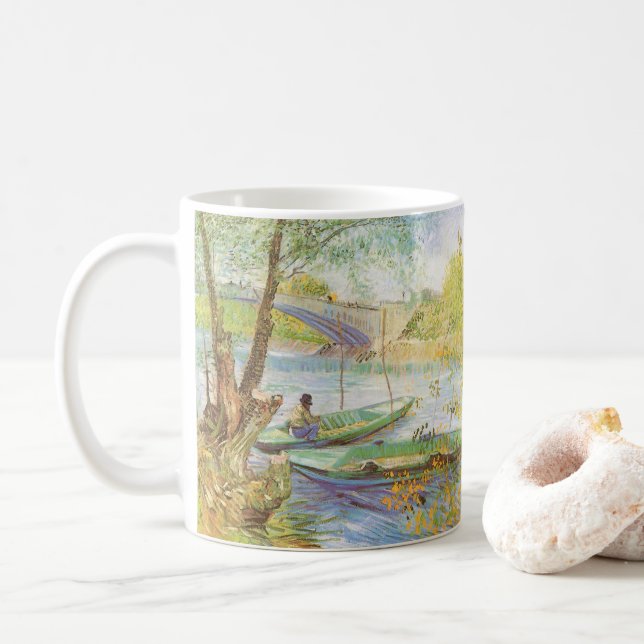 Vincent van Gogh Fishing in Spring, Pont de Clichy Coffee Mug (With Donut)