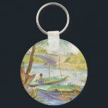 Vincent van Gogh Fishing in Spring, Pont de Clichy Key Ring<br><div class="desc">Fishing in Spring, Pont de Clichy (1887) by Vincent van Gogh is a vintage Post Impressionism fine art daily life painting. A fisherman fishing in a small boat on the Seine river in Paris, France. About the artist: Vincent Willem van Gogh was a Post-Impressionist painter whose work was most noteable...</div>