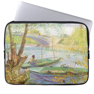 Vincent van Gogh Fishing in Spring, Pont de Clichy Laptop Sleeve