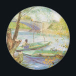 Vincent van Gogh Fishing in Spring, Pont de Clichy Magnet<br><div class="desc">Fishing in Spring, Pont de Clichy (1887) by Vincent van Gogh is a vintage Post Impressionism fine art daily life painting. A fisherman fishing in a small boat on the Seine river in Paris, France. About the artist: Vincent Willem van Gogh was a Post-Impressionist painter whose work was most noteable...</div>