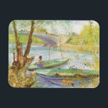 Vincent van Gogh Fishing in Spring, Pont de Clichy Magnet<br><div class="desc">Fishing in Spring, Pont de Clichy (1887) by Vincent van Gogh is a vintage Post Impressionism fine art daily life painting. A fisherman fishing in a small boat on the Seine river in Paris, France. About the artist: Vincent Willem van Gogh was a Post-Impressionist painter whose work was most noteable...</div>