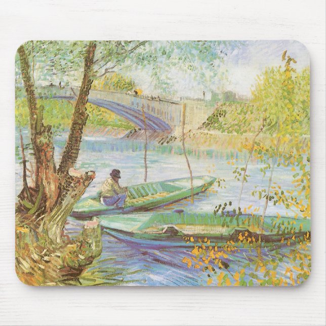 Vincent van Gogh Fishing in Spring, Pont de Clichy Mouse Pad (Front)