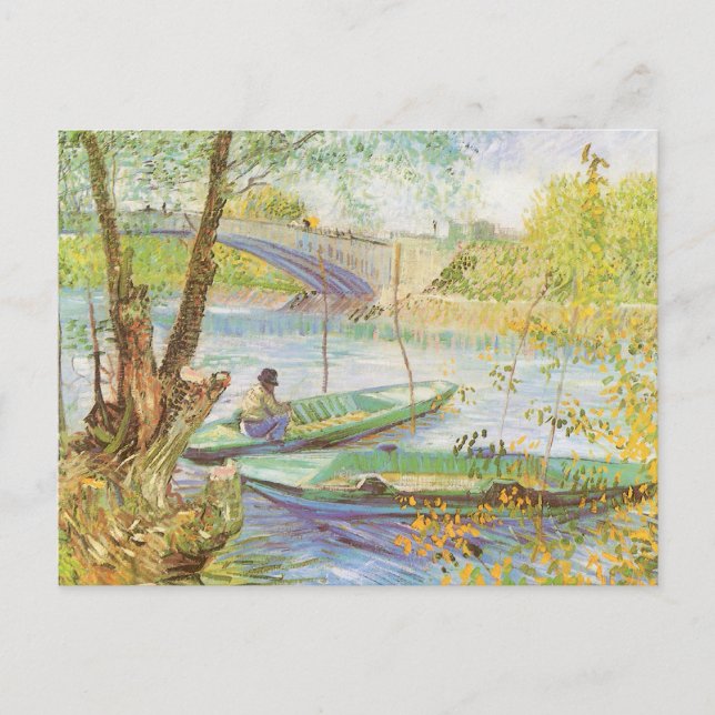 Vincent van Gogh Fishing in Spring, Pont de Clichy Postcard (Front)