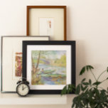 Vincent van Gogh Fishing in Spring, Pont de Clichy Poster<br><div class="desc">Fishing in Spring, Pont de Clichy (1887) by Vincent van Gogh is a vintage Post Impressionism fine art daily life painting. A fisherman fishing in a small boat on the Seine river in Paris, France. About the artist: Vincent Willem van Gogh was a Post-Impressionist painter whose work was most noteable...</div>