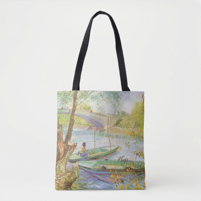 Vincent van Gogh Fishing in Spring, Pont de Clichy Tote Bag (Front)