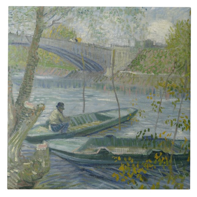 Vincent van Gogh - Fishing in Spring, the Pont de Ceramic Tile (Front)