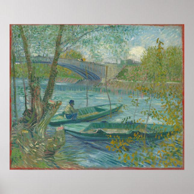 Vincent van Gogh Fishing in Spring, the Pont de Cl Poster (Front)