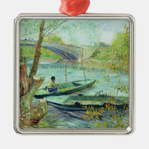 Vincent van Gogh Fishing in the Spring Metal Tree Decoration
