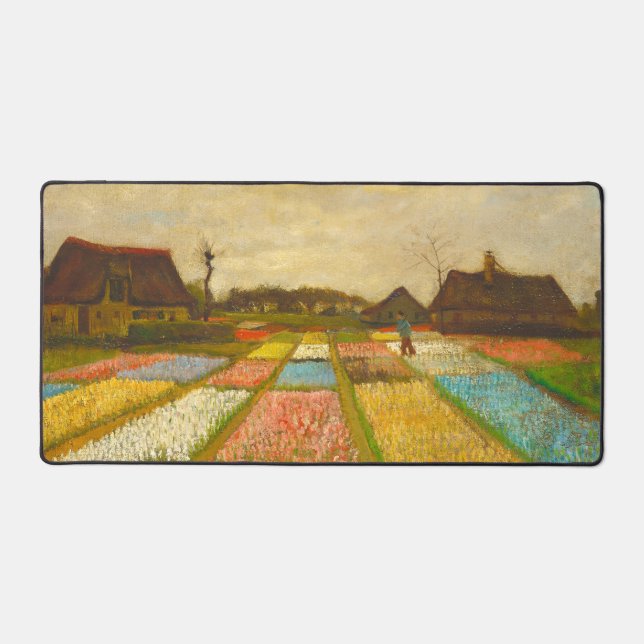 Vincent van Gogh Flower Beds in Holland Desk Mat (Front)