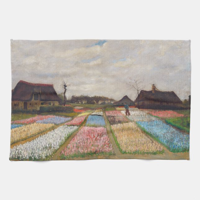 Vincent van Gogh - Flower Beds in Holland Tea Towel (Horizontal)