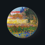 Vincent Van Gogh Flowering Garden 6 Cm Round Badge<br><div class="desc">Button featuring Vincent van Gogh’s oil painting Flowering Garden (1853-1890). Flowers of magnificent colours—blue,  red,  yellow,  orange—decorate a dreamy garden. The best gift for lovers of Post-Impressionism and Dutch art collectors!</div>