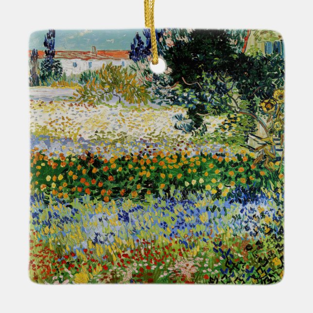 Vincent van Gogh - Flowering Garden Ceramic Ornament (Front)