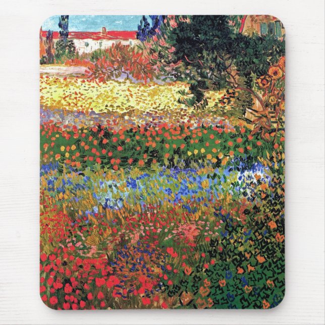 Vincent Van Gogh - Flowering Garden Fine Art Mouse Pad (Front)