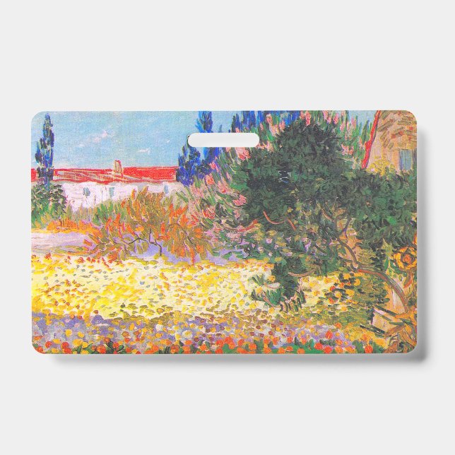 Vincent Van Gogh Flowering Garden ID Badge (Front)