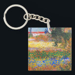 Vincent Van Gogh Flowering Garden Key Ring<br><div class="desc">Keychain featuring Vincent van Gogh’s oil painting Flowering Garden (1853-1890). Flowers of magnificent colours—blue,  red,  yellow,  orange—decorate a dreamy garden. The best gift for lovers of Post-Impressionism and Dutch art collectors!</div>