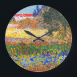 Vincent Van Gogh Flowering Garden Large Clock<br><div class="desc">Clock featuring Vincent van Gogh’s oil painting Flowering Garden (1853-1890). Flowers of magnificent colours—blue,  red,  yellow,  orange—decorate a dreamy garden. The best gift for lovers of Post-Impressionism and Dutch art collectors!</div>