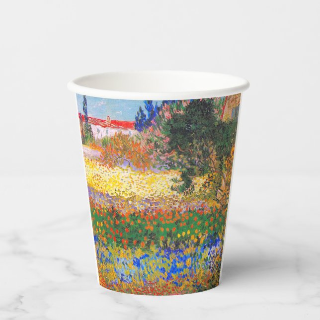 Vincent Van Gogh Flowering Garden Paper Cups (Front)