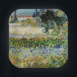 Vincent van Gogh - Flowering Garden Paper Plate<br><div class="desc">Flowering Garden - Vincent van Gogh,  Oil on Canvas,  1888,  Arles</div>