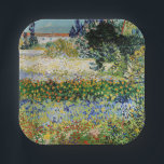 Vincent van Gogh - Flowering Garden Paper Plate<br><div class="desc">Flowering Garden - Vincent van Gogh,  Oil on Canvas,  1888,  Arles</div>