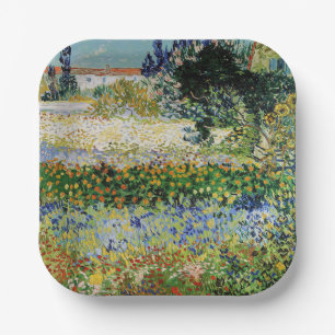 Vincent van Gogh - Flowering Garden Paper Plate