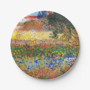 Vincent Van Gogh Flowering Garden Paper Plate