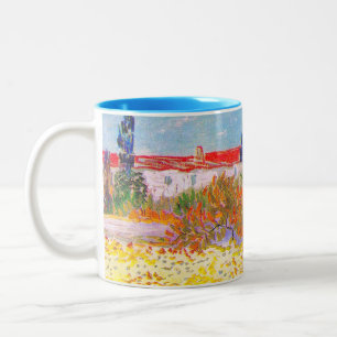 Vincent Van Gogh Flowering Garden Two-Tone Coffee Mug