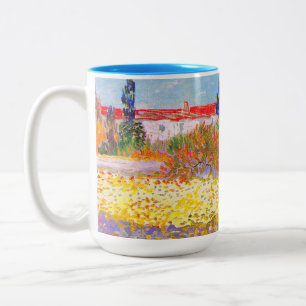 Vincent Van Gogh Flowering Garden Two-Tone Coffee Mug