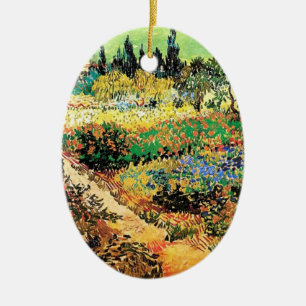 Vincent van Gogh flowering gardens Ceramic Ornament