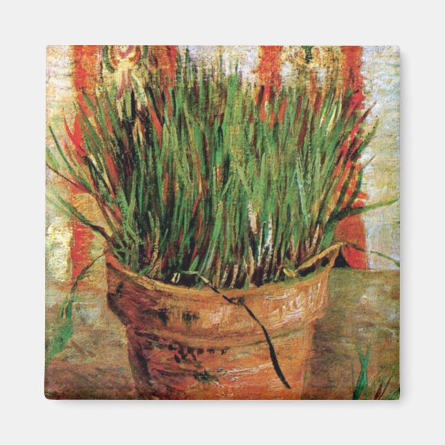 Vincent Van Gogh - Flowerpot With Chives Magnet (Front)