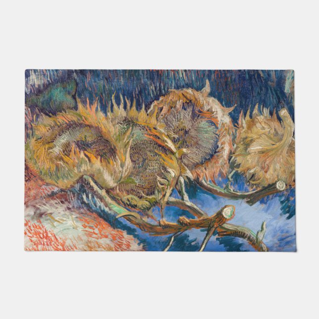 Vincent van Gogh - Four Cut Sunflowers Doormat (Front)