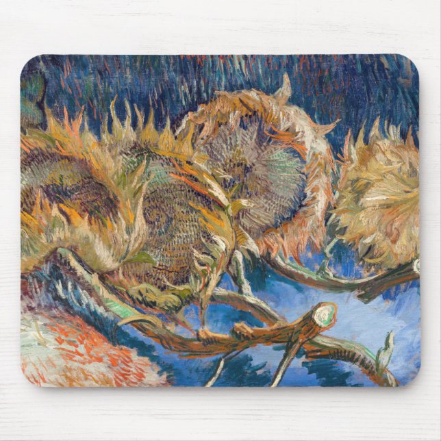 Vincent van Gogh - Four Cut Sunflowers Mouse Pad (Front)