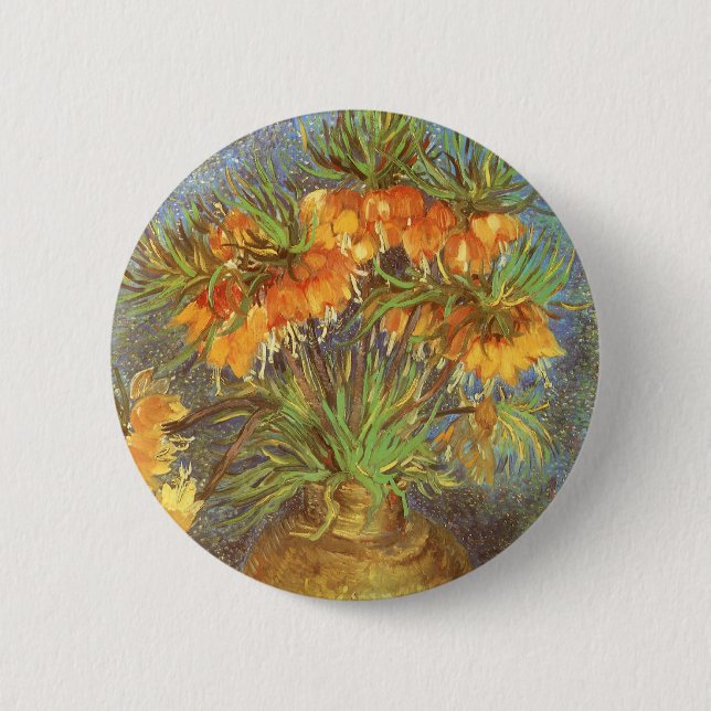 Vincent van Gogh - Fritillaries in a Copper Vase 6 Cm Round Badge (Front)