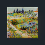 Vincent van Gogh - Garden at Arles 15 Cm Square Badge<br><div class="desc">Garden at Arles / Flowering Garden with Path / Jardin a Arles - Vincent van Gogh,  1888</div>