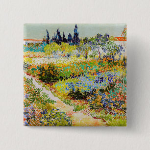 Vincent van Gogh - Garden at Arles 15 Cm Square Badge