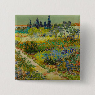 Vincent Van Gogh Garden at Arles 15 Cm Square Badge