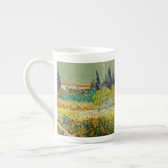 Vincent Van Gogh Garden at Arles Bone China Mug (Left)