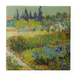 Vincent Van Gogh Garden at Arles Ceramic Tile<br><div class="desc">Ceramic Tile featuring Vincent van Gogh’s oil painting Garden at Arles (1888). A beatifically coloured garden of rich blues,  greens,  and reds is depicted in Arles,  France. The perfect gift for lovers of Post-Impressionism and Dutch art collectors!</div>
